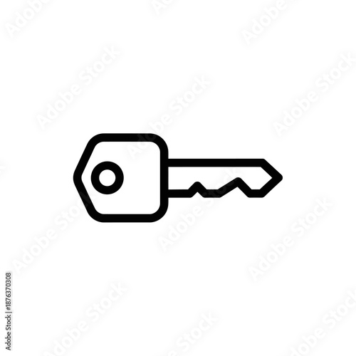 Close-up of a Silver Key on a White Background for Security and Access Concept