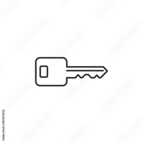 Close-up of a Silver Key on a White Background for Security and Access Concepts