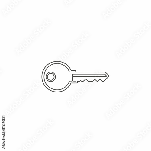 Close-up of a Silver Key on a White Background for Security and Access Concepts