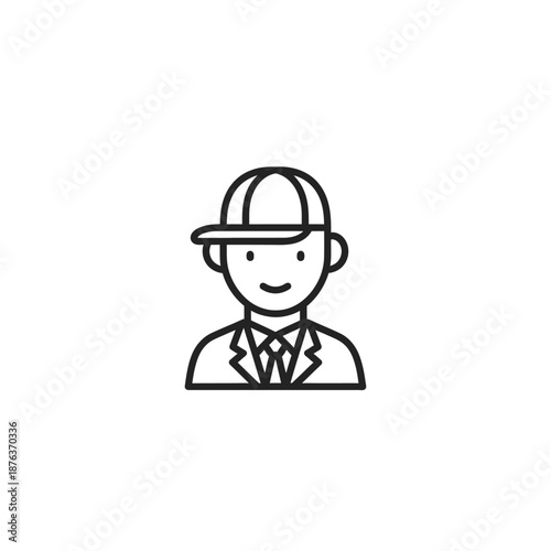 Close-up of a Young Man Wearing a Cap and Suit, Expressing Confidence and Style