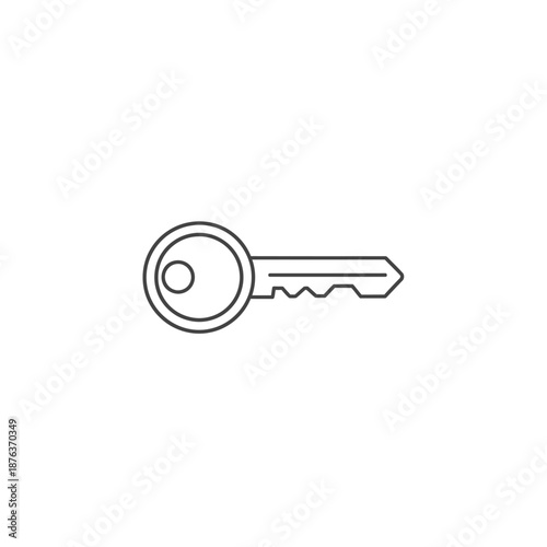 Close-Up of a Silver Key on a White Background for Security and Access Concepts