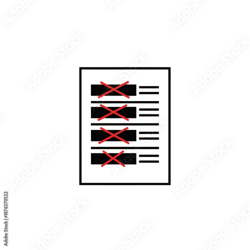 Close-Up of Checked Tally Sheet with Red Cross Marks for Data Collection