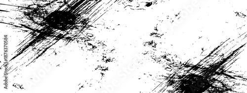 Black and White Grunge Scratch Texture Overlay Vector Abstract Distress Background Design Element