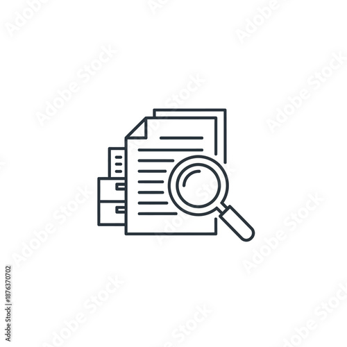Close-up of Documents with Magnifying Glass for Data Analysis and Research Purposes