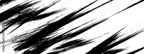 Abstract grunge background vector with aggressive black diagonal brush strokes texture Distressed monochrome graphic resource