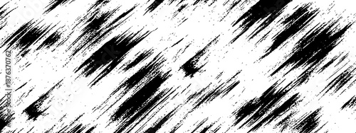 Black and white seamless diagonal brush strokes grunge pattern Distressed dry ink texture overlay background