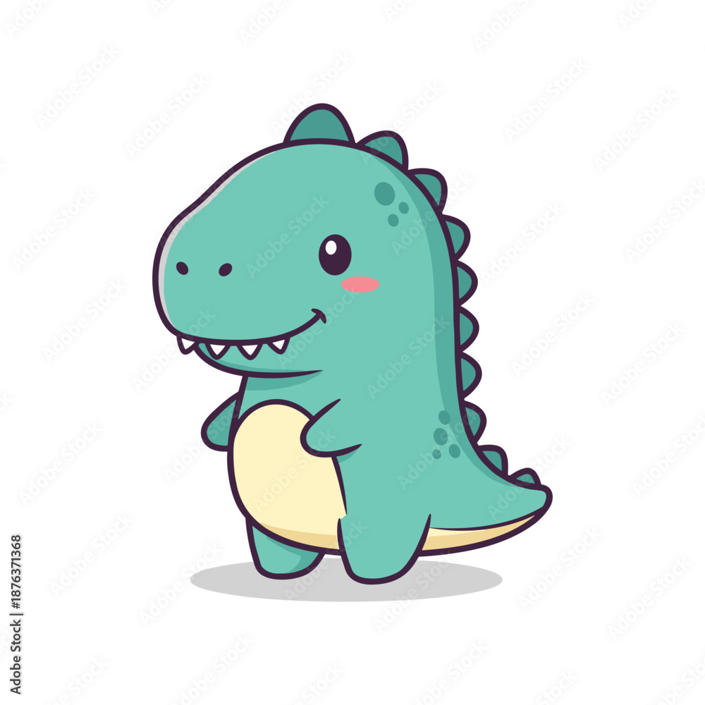 Fototapeta premium Cute Cartoon Dinosaur Illustration