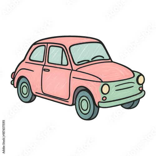 PNG Vintage car illustration design.