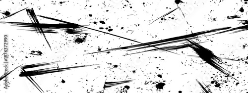 Seamless black ink scratch and splatter grunge texture background abstract distress pattern vector illustration