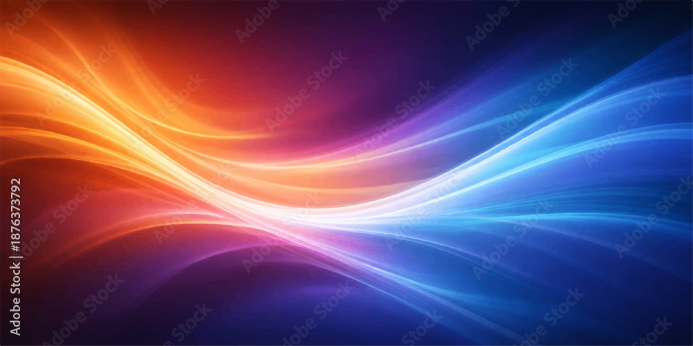 Obraz premium Abstract colorful fractal background featuring a glowing blue motion wave and artistic light patterns creates a bright digital energy wallpaper with vibrant swirl textures