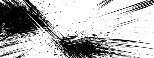 Dynamic Black Ink Splash and Speed Lines Texture Background