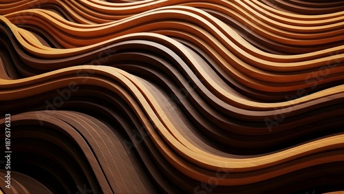 Abstract flowing wooden background with layered wave texture and smooth organic wood grain for modern branding and creative design