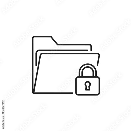 Close-Up View of Secure Lock on Digital Folder for Data Protection