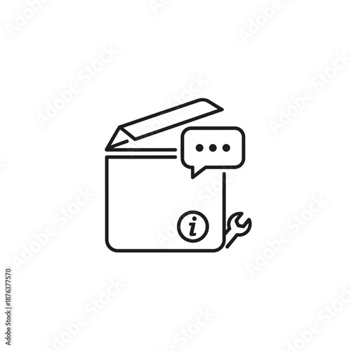 Customer Support Chatbox with Messaging and Information Icon for Service Assistance