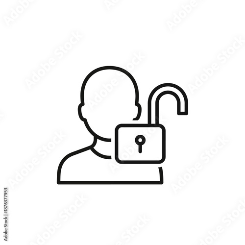 Digital Security Concept with Person and Padlock Illustration for Privacy and Data Protection