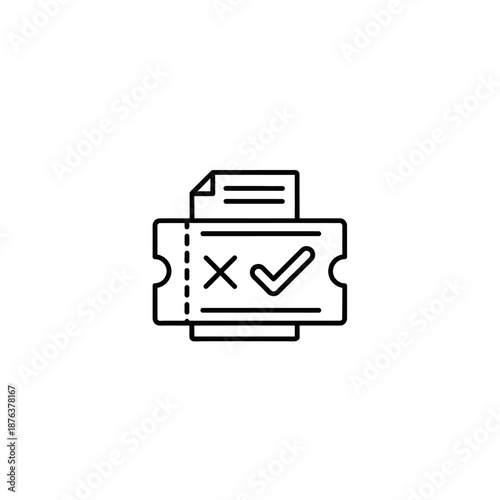 Digital Voting and Election Ballot Icon, Election Participation Concept