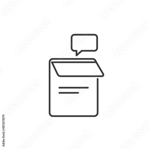 Digital Voting Ballot Box with Speech Bubble for Election Concept