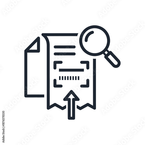 Document Verification and Inspection Icon for Security and Authentication Purposes