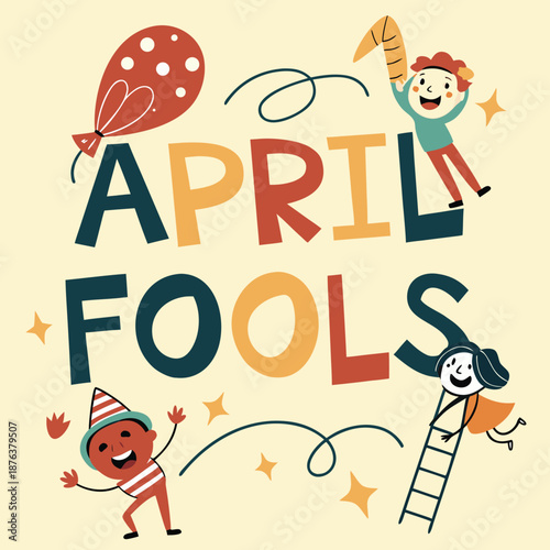April fools day prank surprise illustration