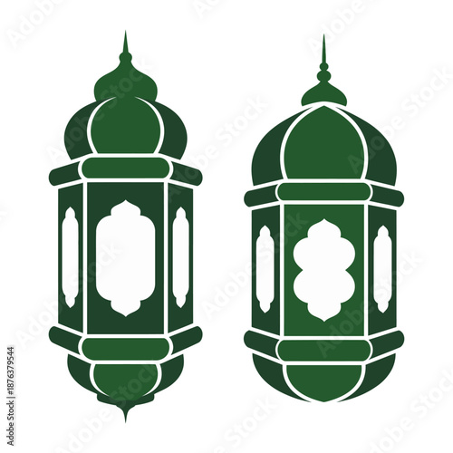 Elegant Lantern Duo: A pair of meticulously crafted lanterns, exuding an aura of timeless elegance and cultural richness, their design hinting at stories of tradition and serene illumination.