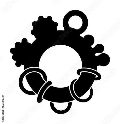 Teething Ring Silhouette - Minimalist Vector