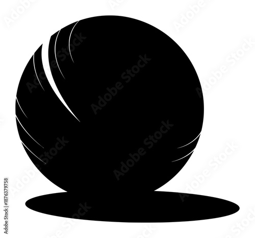 Swiss Ball Silhouette - Minimalist Vector Illustration
