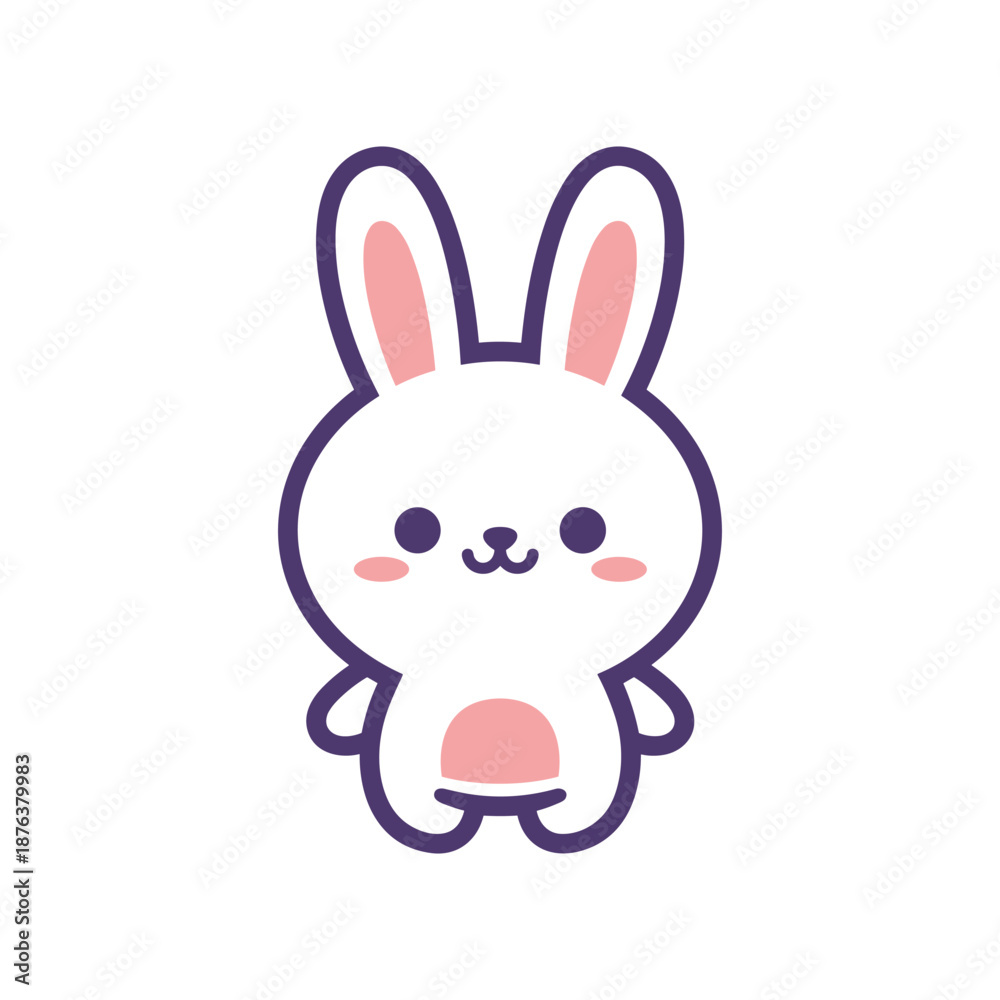 Obraz premium Adorable Cartoon Bunny Vector Illustration