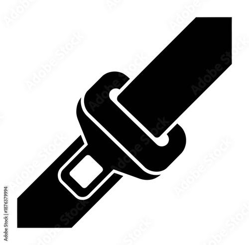 Buckled Seatbelt Icon - Minimalist Vector Illustration