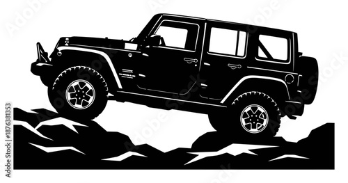 Jeep Offroad Silhouette - Minimalist Vector