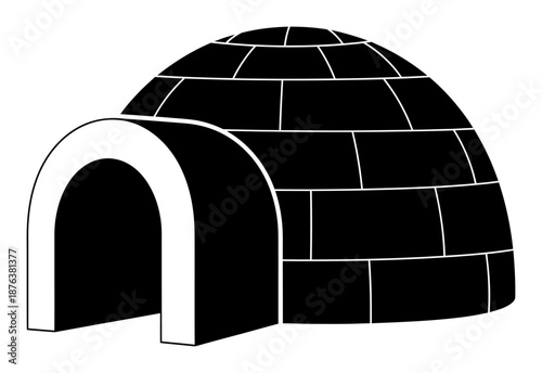 Igloo Silhouette - Minimalist Vector Illustration