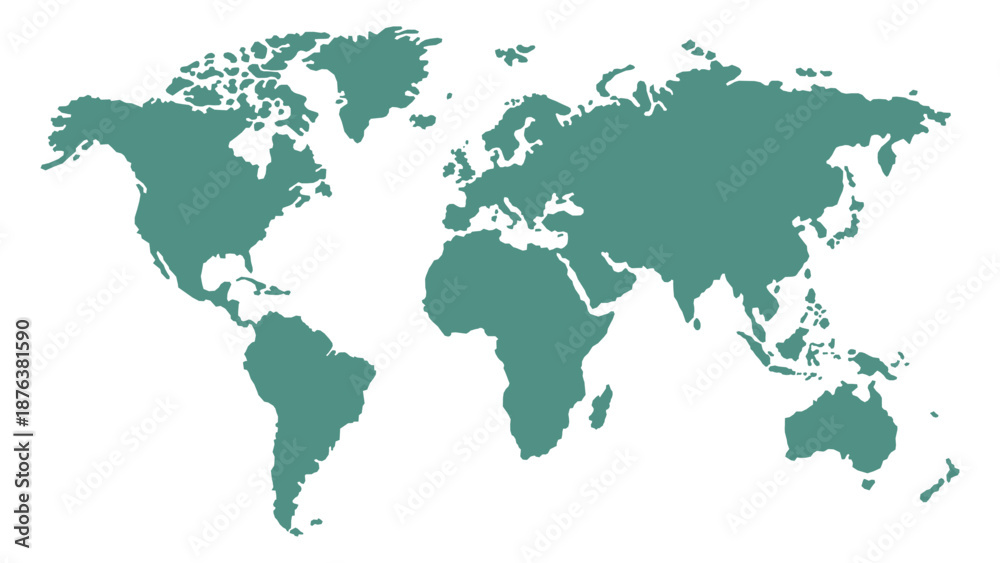 Fototapeta premium simple world map vector illustration