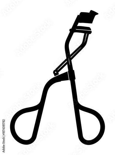 Eyelash Curler Silhouette - Minimalist Vector