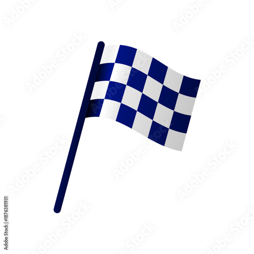 race finish flag with checkered pattern, vector illustration