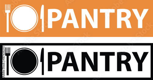 Pantry signage icon. Pantry sign. Pantry area symbol. flat style.