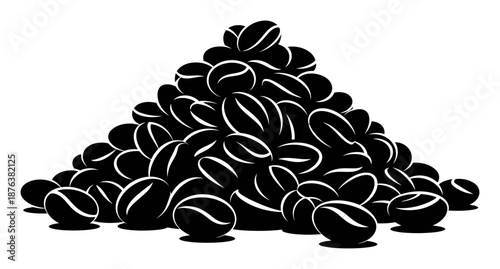 Coffee Beans Silhouette - Minimalist Vector Illustration