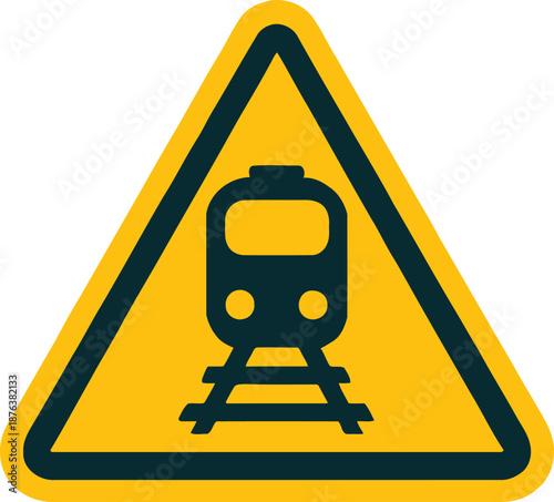 Railway crossing warning sign