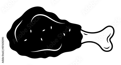 Chicken Nugget Silhouette - Minimalist Vector