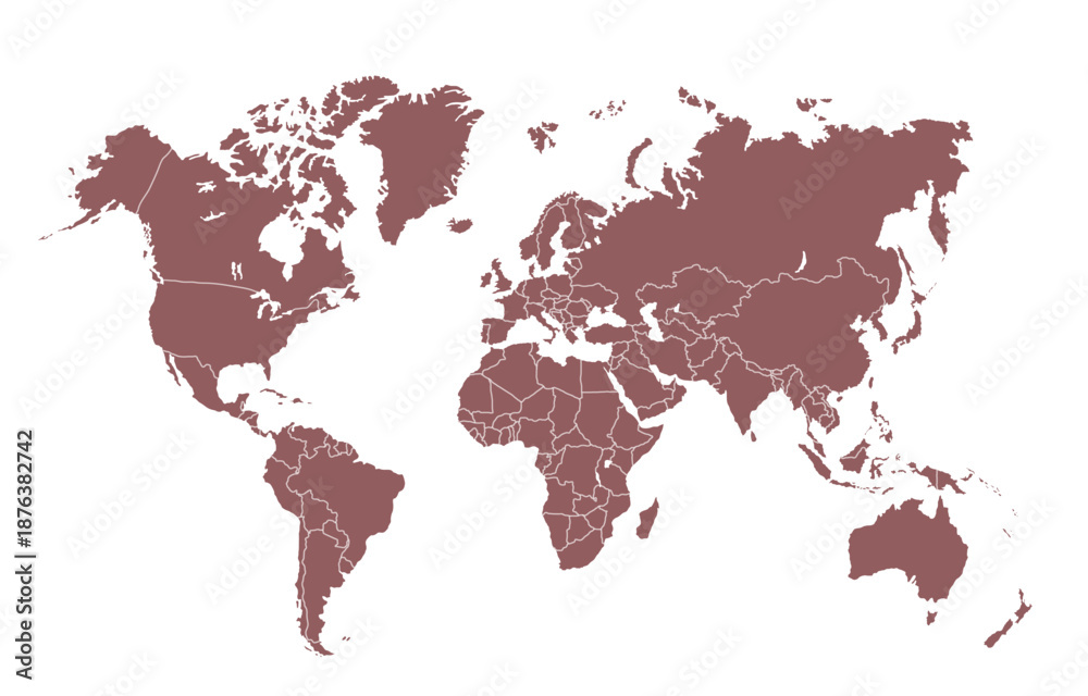 Obraz premium high quality world map vector illustration