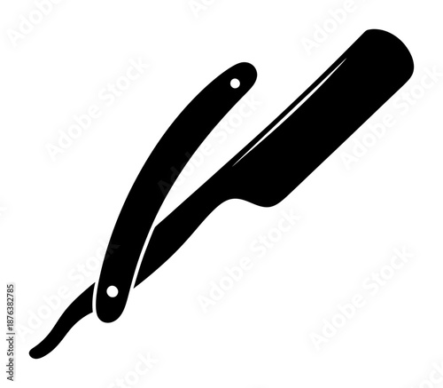 Barber Razor - Minimalist Vector Silhouette