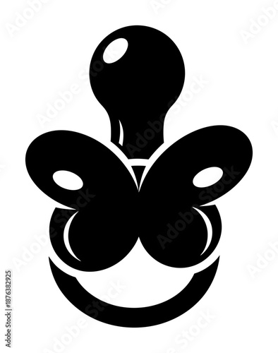 Baby Pacifier Silhouette - Minimalist Vector