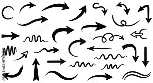 collection of various black arrows on white background silhouette high quality professional detailed modern elegant stylish