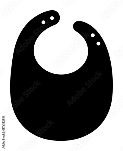 Minimalist Baby Bib Silhouette - Vector Illustration