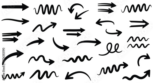 collection of various black arrows with different styles and directions silhouette high quality professional detailed modern