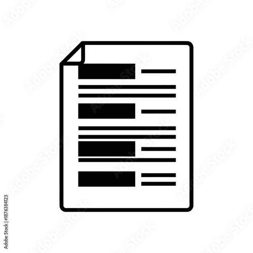 Document with Text and Lines for Office or Report Use