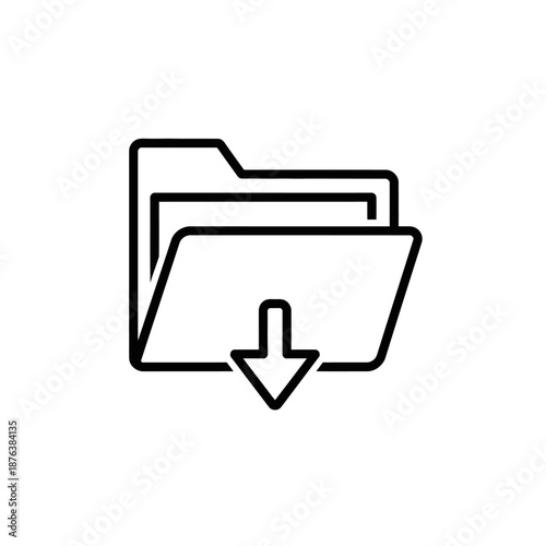Download Folder Icon Illustrating File Storage and Data Access for Digital Files