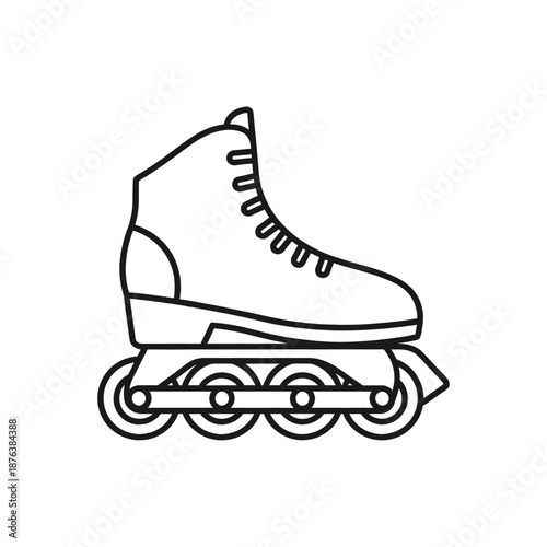 Roller Skates Icon Set – Sports, Fitness and Recreational Activity Symbols