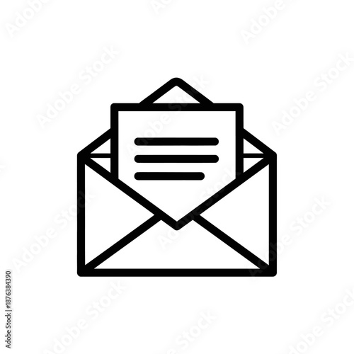 Envelope with Letter Icon Illustration for Communication and Message Sharing