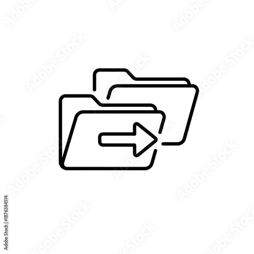 Folder Transfer Icon Symbol for File Sharing and Data Movement