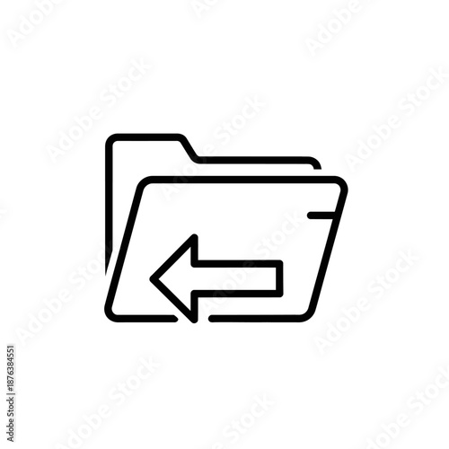 Folder with Arrow Icon Representing File Management and Data Organization