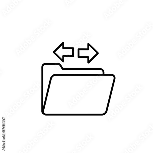 Folder with Arrows Icon Representing Data Transfer and File Sharing Concept